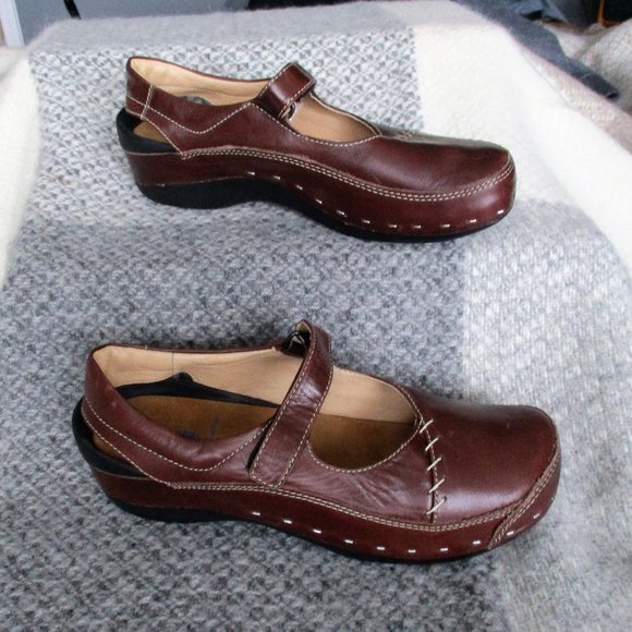 Wolky Shoes - Wolky Brown Leather Mary Jane  Clogs NWOT